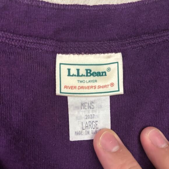 Vintage 80s L.L. Bean River Driver Wool Thermal Layer Henley Neck Sweater Large - Picture 6 of 9